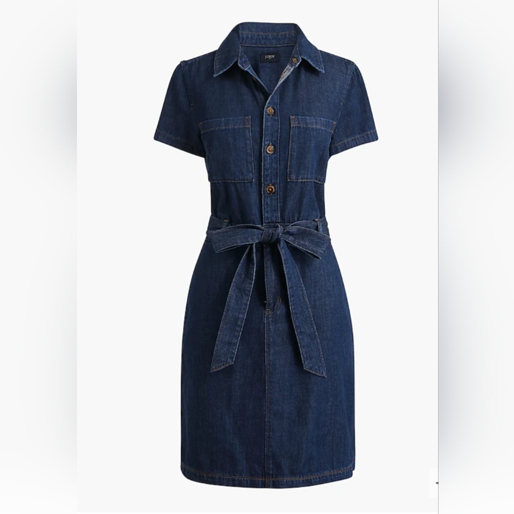 NWT J.Crew Factory Utility Mini Denim Dress 12 NEW